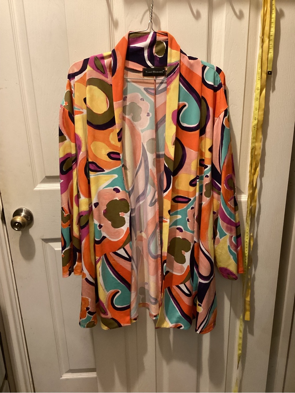Trina Turk Multicolor Print Open-Front Jacket - Orange/Multi